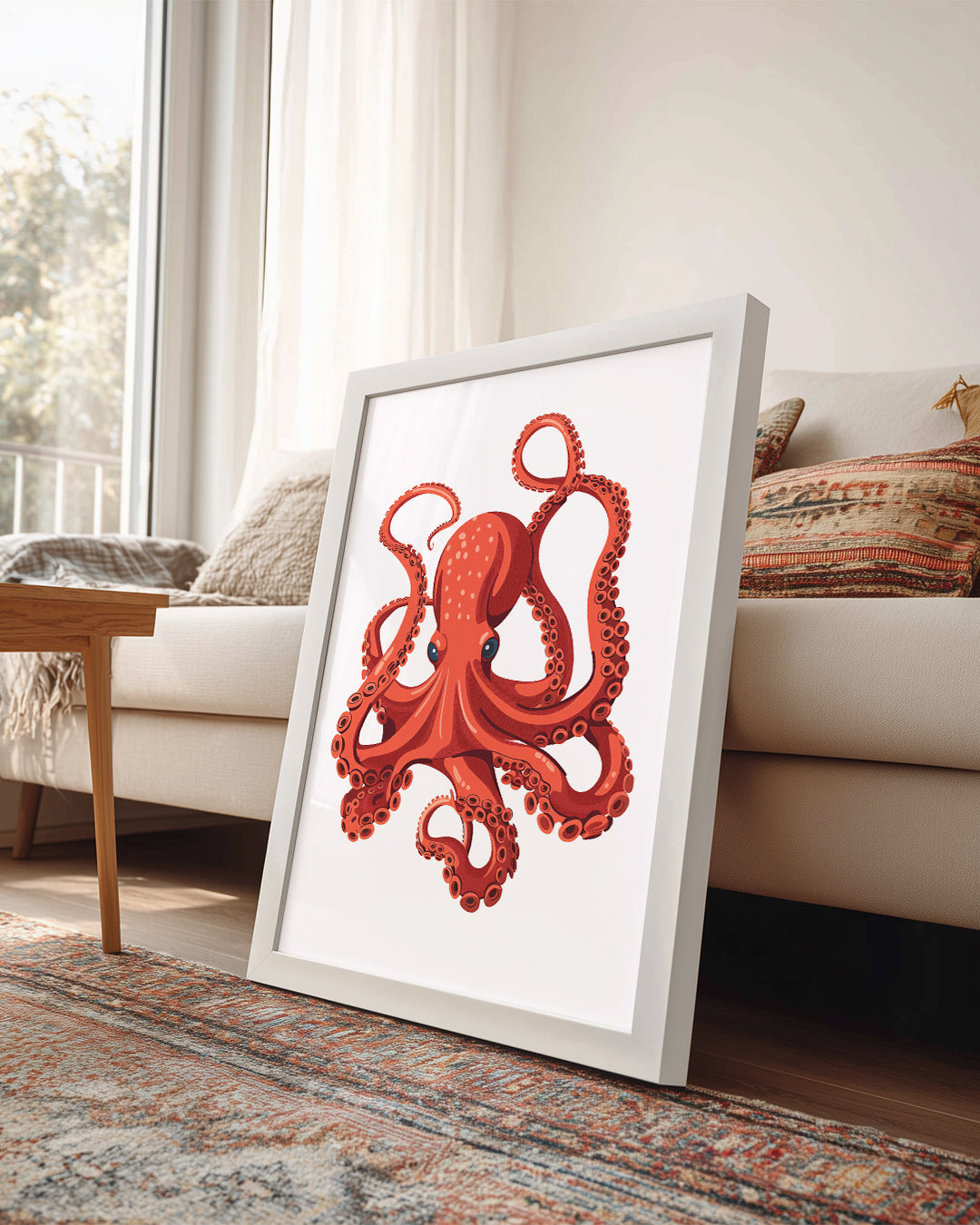 Ahtapot - Kırmızı Duygular Poster Tablosu