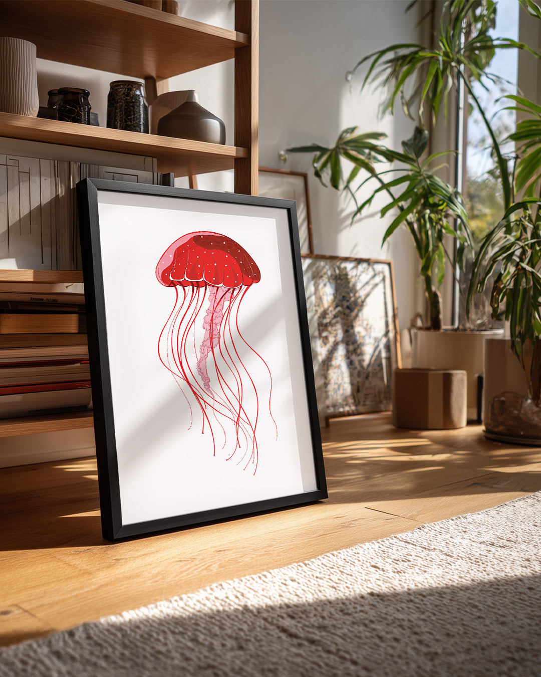 Ahtapot - Kırmızı Jelatinli Poster Tablosu