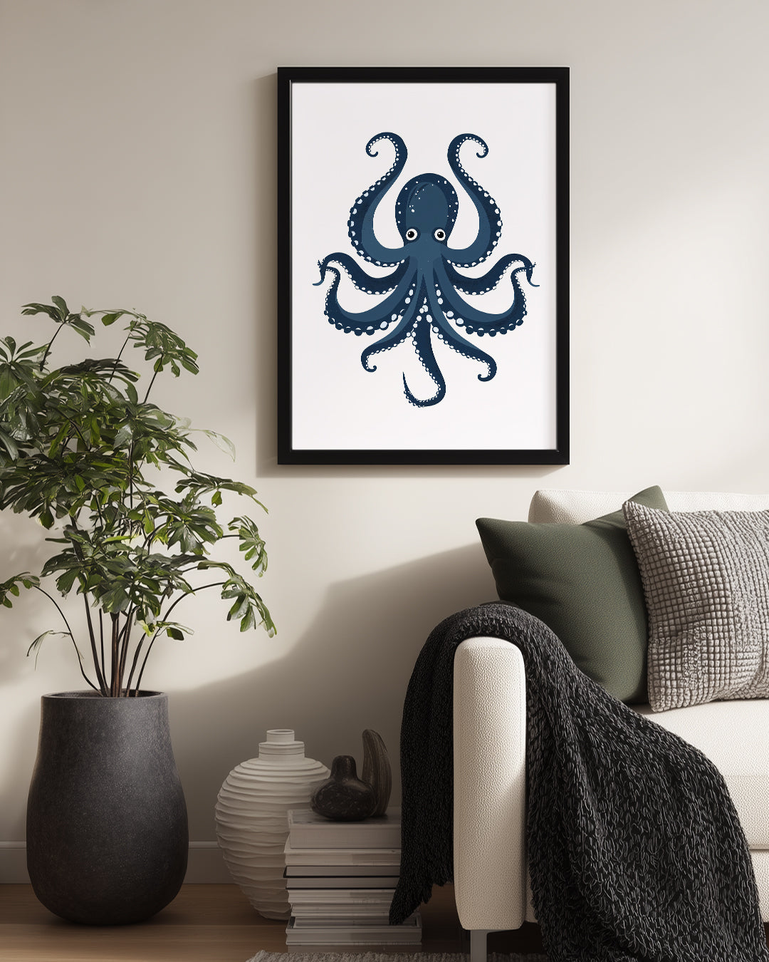 Ahtapot - Mavi Dalgalar Poster Tablosu