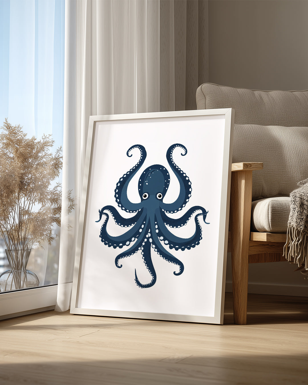 Ahtapot - Mavi Dalgalar Poster Tablosu