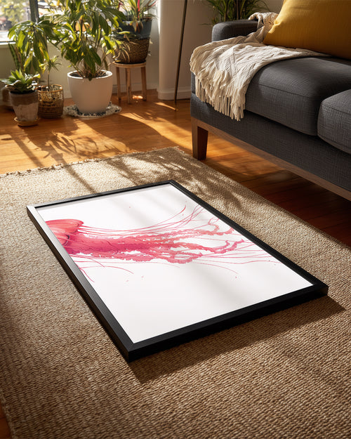 Ahtapot - Pembe İllüzyon Poster Tablosu