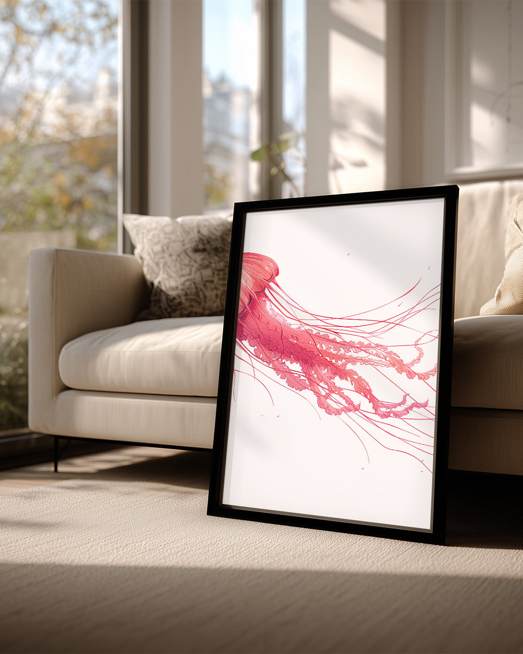 Ahtapot - Pembe İllüzyon Poster Tablosu