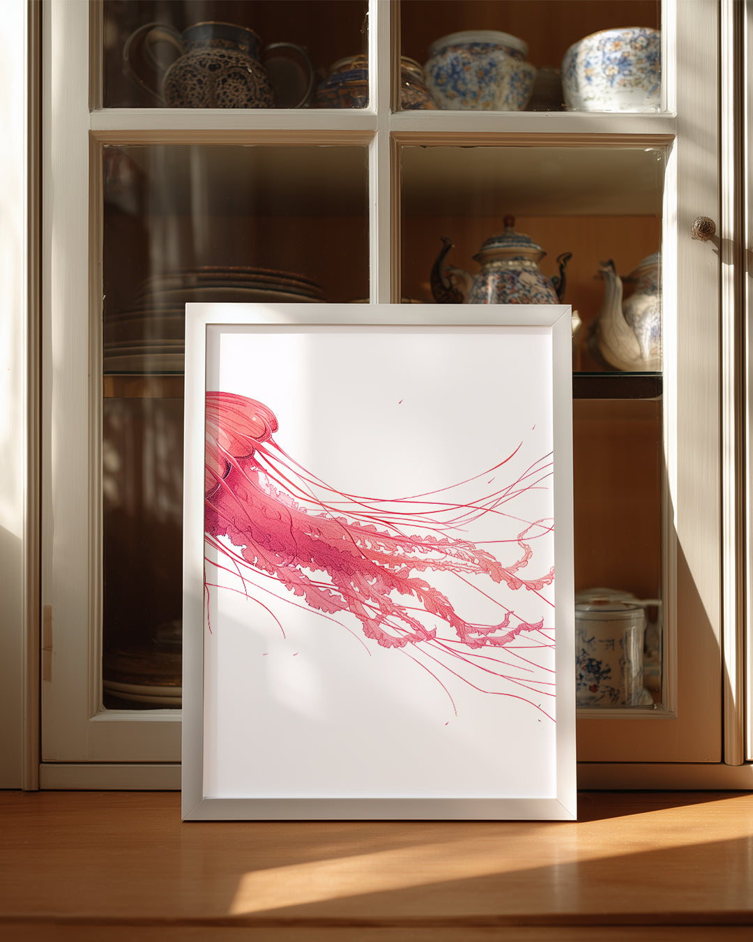 Ahtapot - Pembe İllüzyon Poster Tablosu
