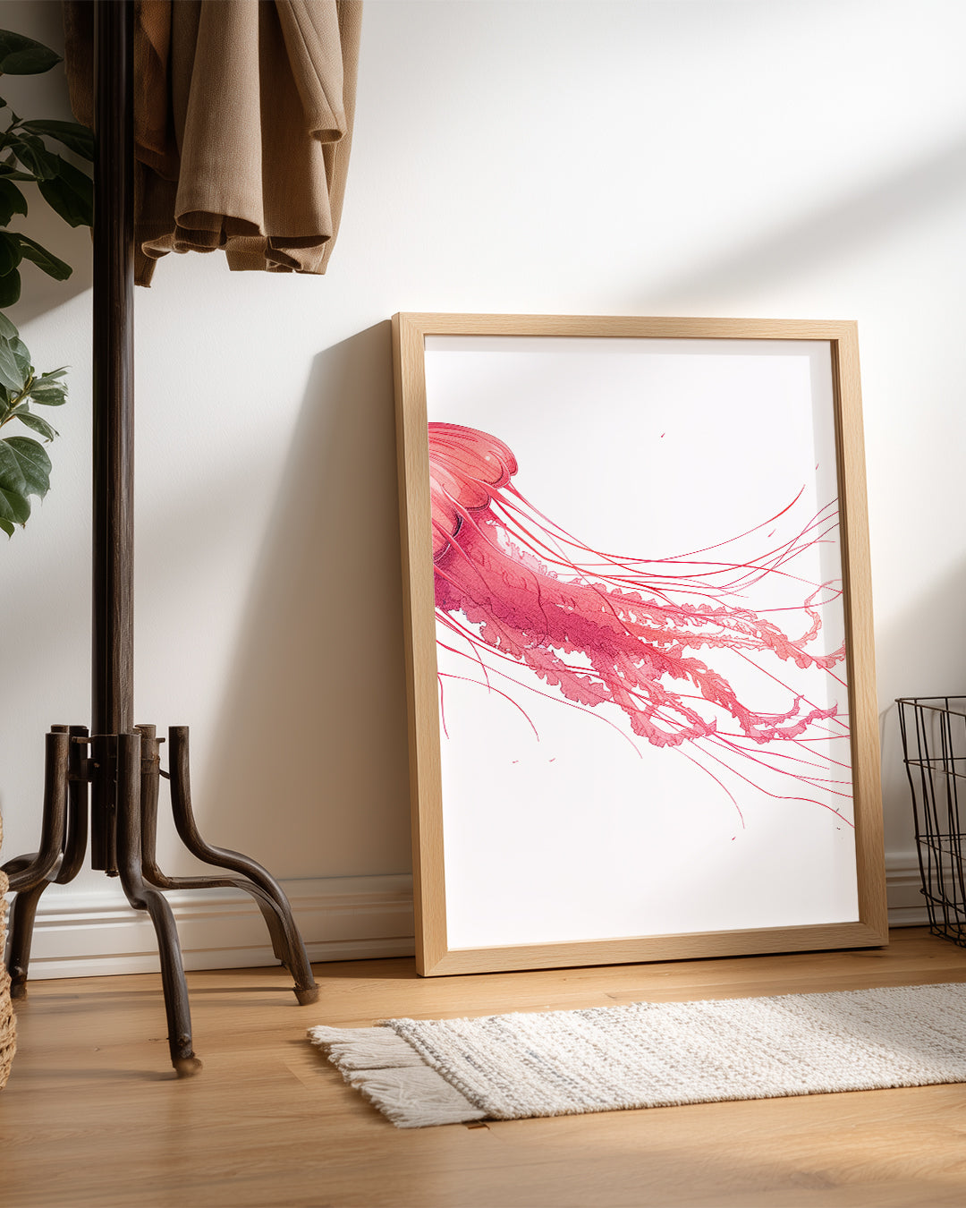 Ahtapot - Pembe İllüzyon Poster Tablosu