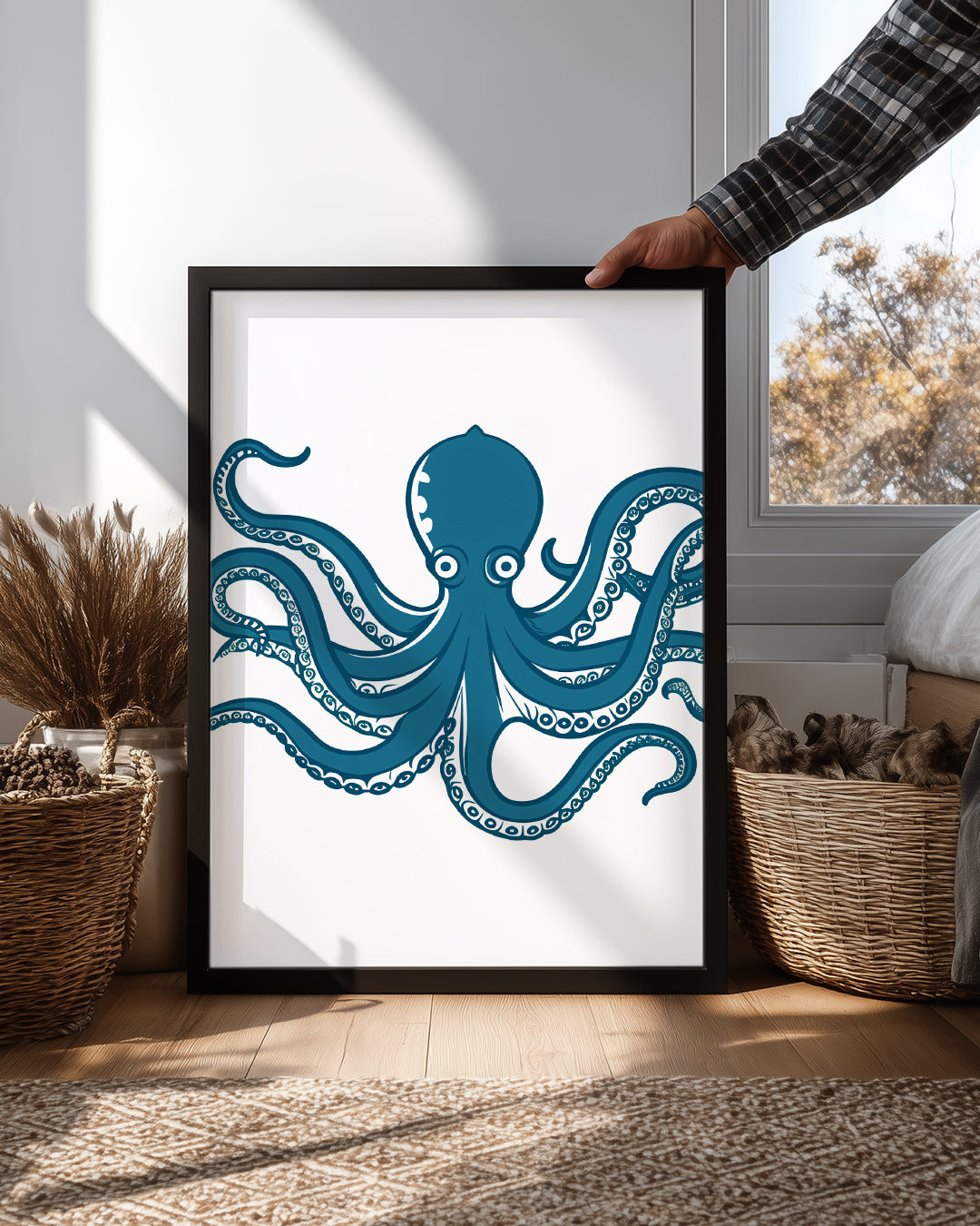 Ahtapot - Sekiz Kolları ile Uzanıyor Poster Tablosu