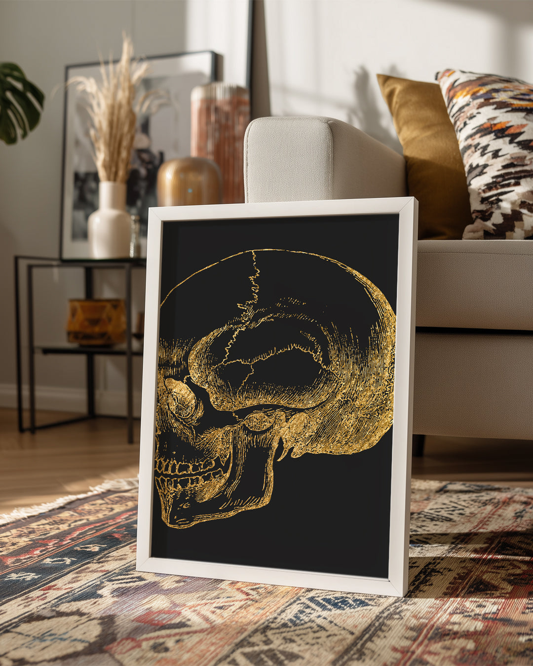 Altın Kafatası - Detaylı Çizim Poster Tablosu