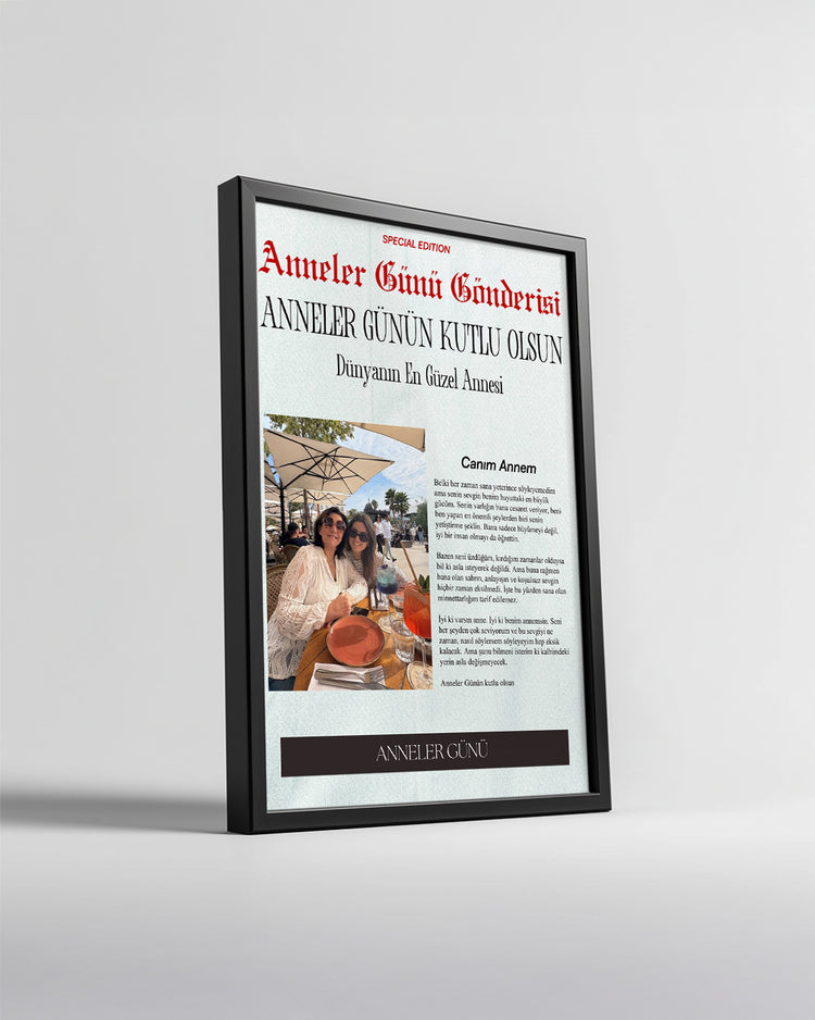 Anneler Günü Gazete Manşet Tasarımlı Poster Tablosu Poster Tablosu