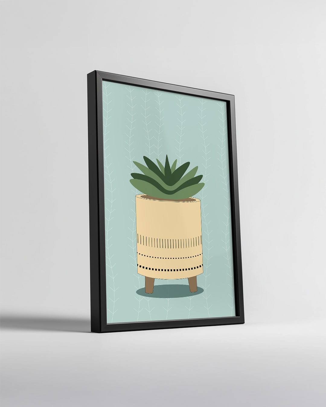 Aqua Succulent Poster Tablosu