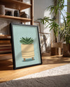 Aqua Succulent Poster Tablosu