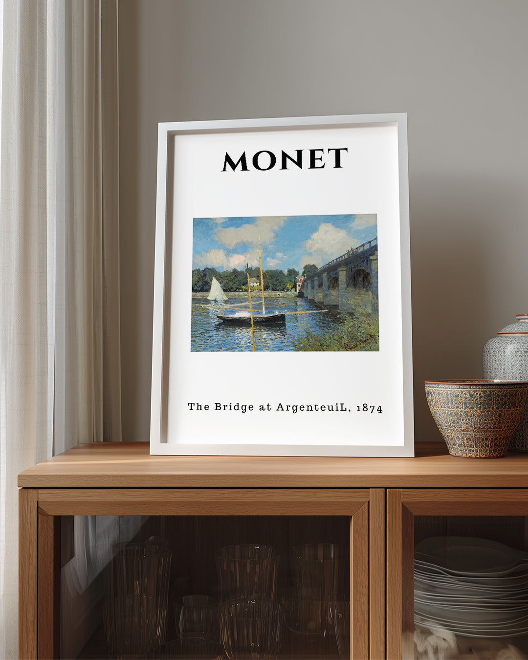 Argenteuil Köprüsü - Claude Monet - 1874 Poster Tablosu