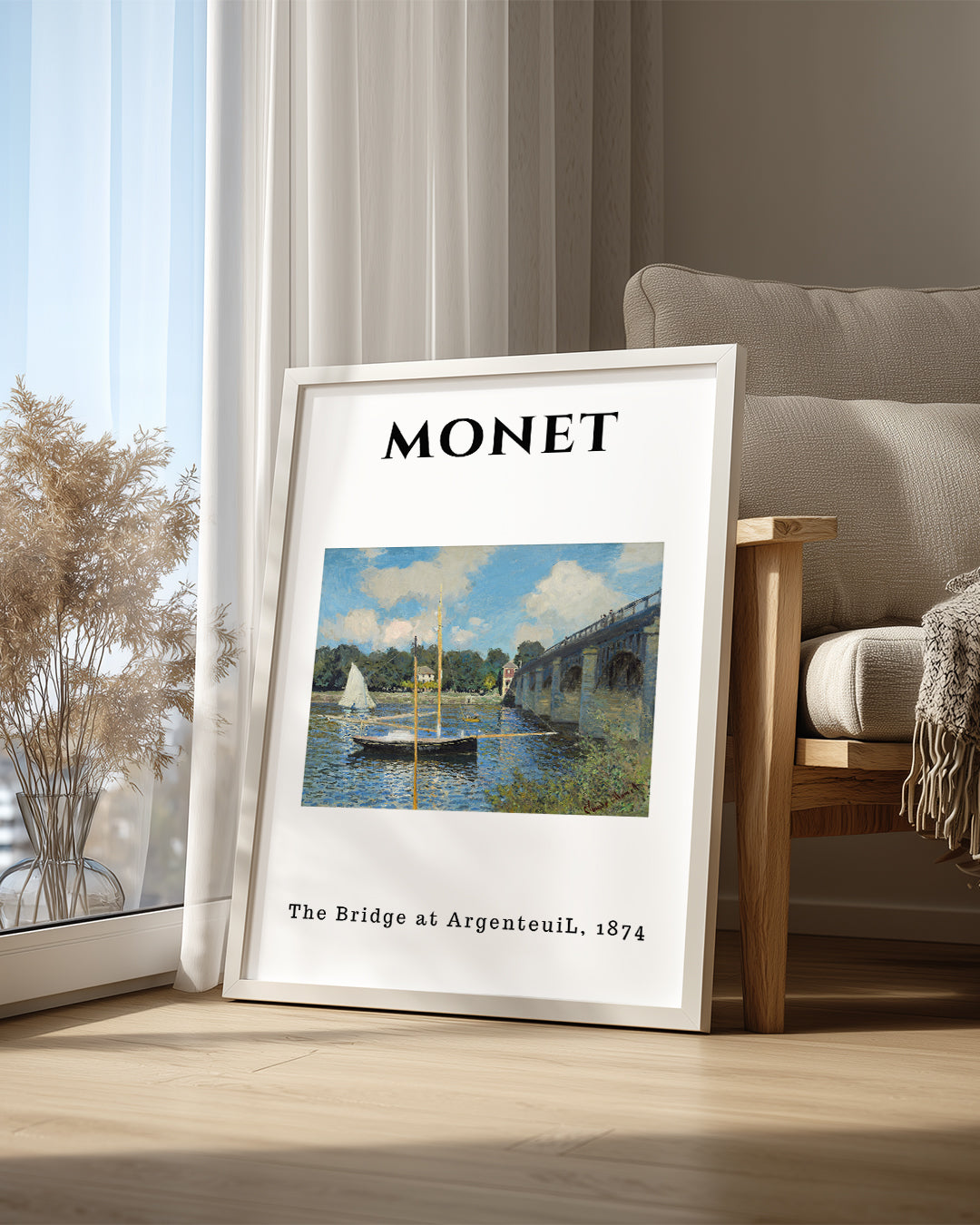 Argenteuil Köprüsü - Claude Monet - 1874 Poster Tablosu