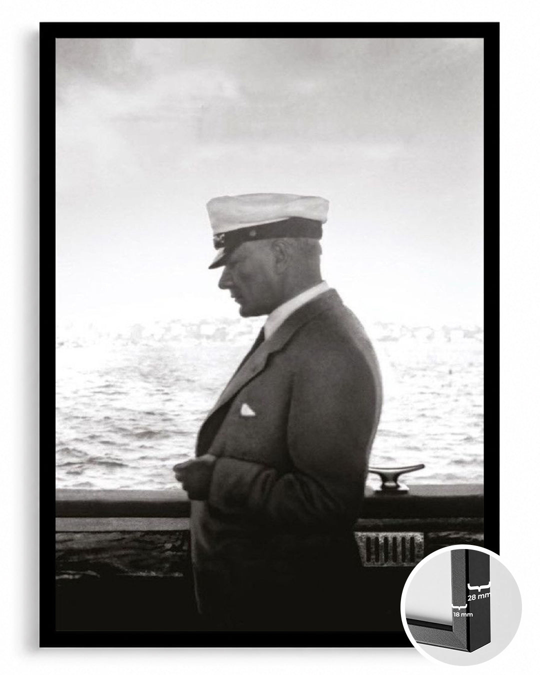 Asaletin Simgesi: Beyaz Şapkalı Atatürk Poster Tablosu