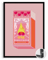 Aşk Kibritleri - Pembe Romantik Tasarım Poster Tablosu
