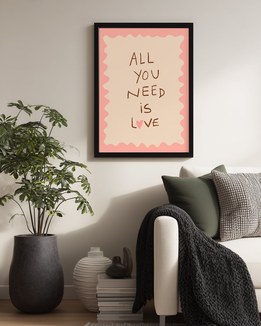 Aşk Mesajı - Sevgi Temalı Tasarım Poster Tablosu