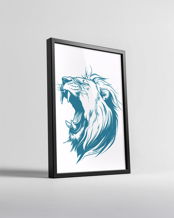 Aslan - Kükreme Anı Poster Tablosu