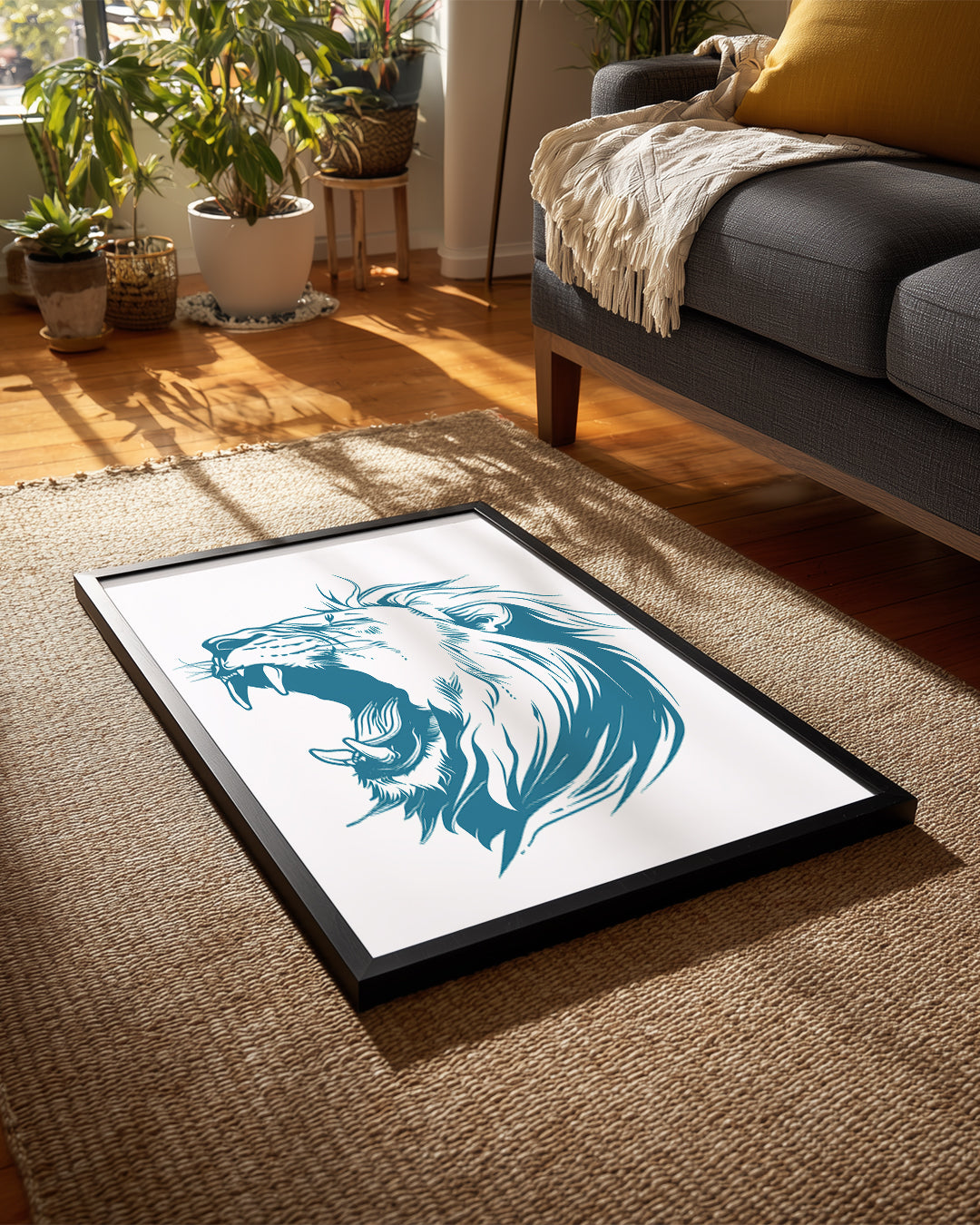 Aslan - Kükreme Anı Poster Tablosu