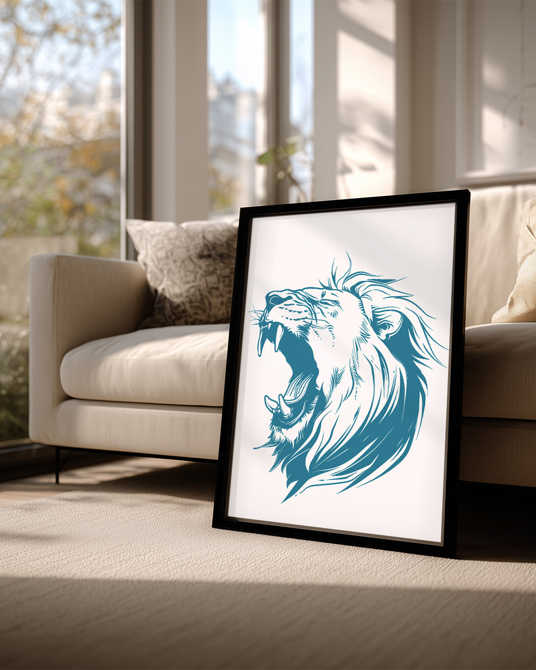 Aslan - Kükreme Anı Poster Tablosu