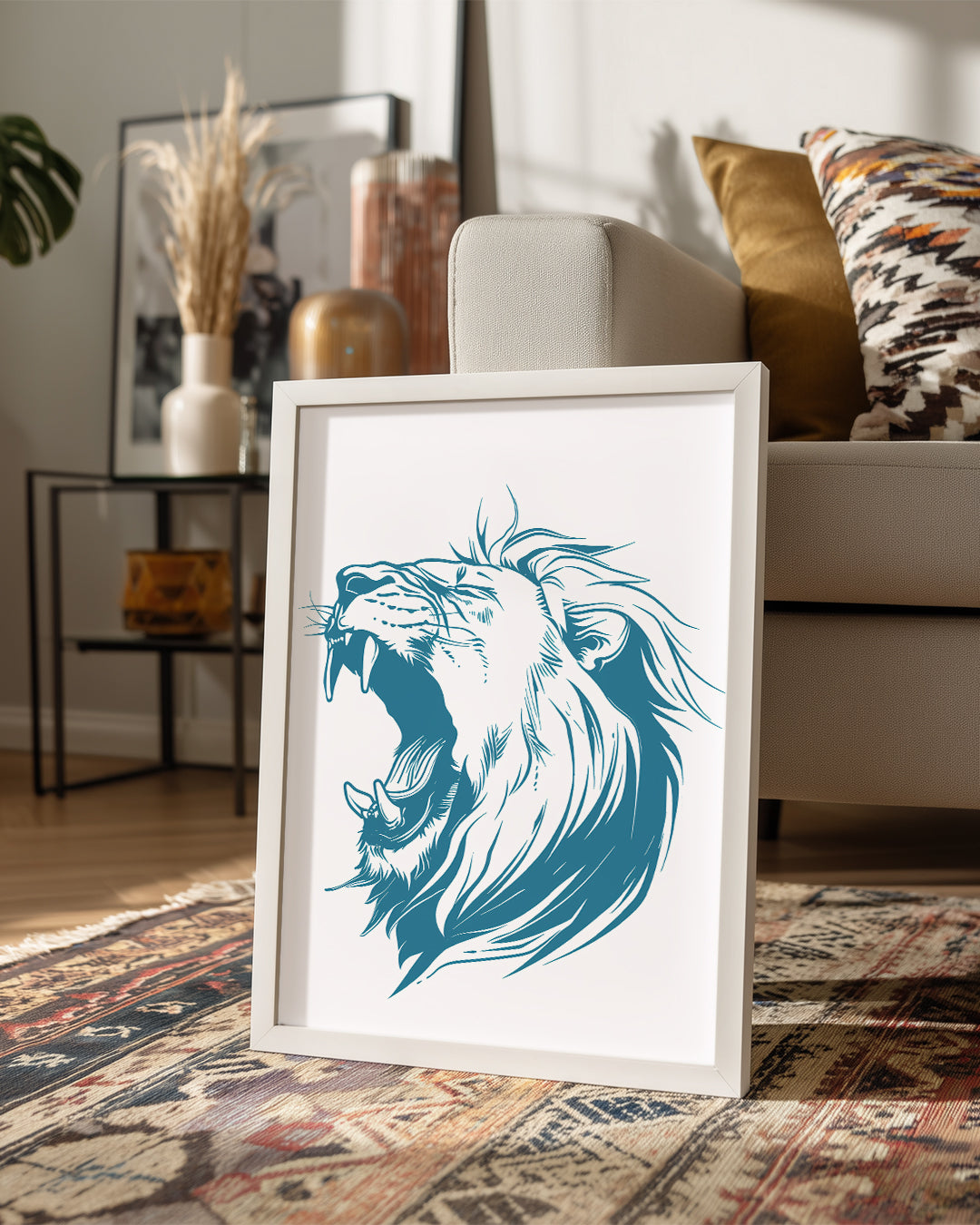Aslan - Kükreme Anı Poster Tablosu