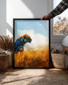 Aslan - Savana Gün Batımı Poster Tablosu