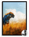 Aslan - Savana Gün Batımı Poster Tablosu