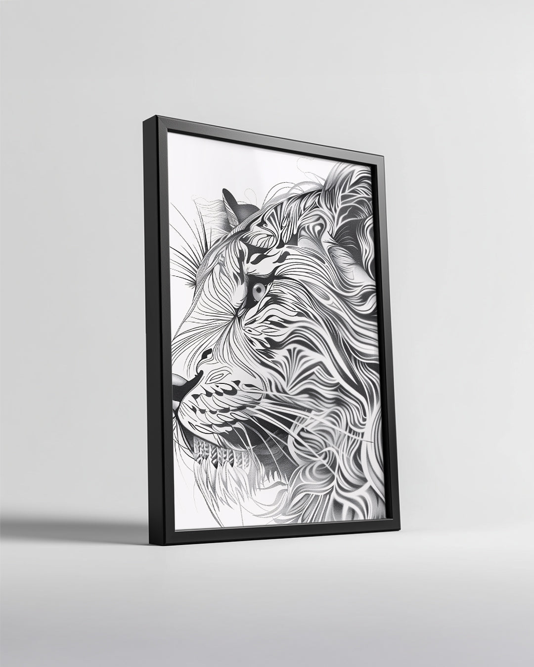 Aslan - Yüz Hatlarıyla Sofistike Tasarım Poster Tablosu