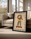 Aslan Scooter Kullanıyor - Eğlenceli Karakter Tasarımı Poster Tablosu