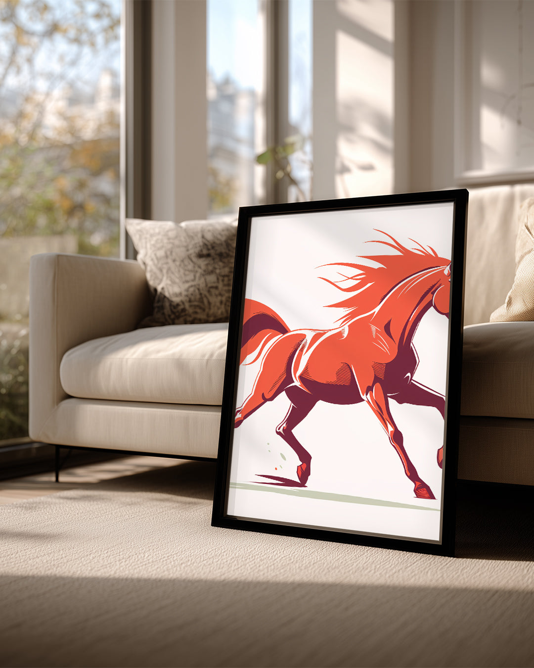 At - Kırmızı Yele Koşuşu Poster Tablosu