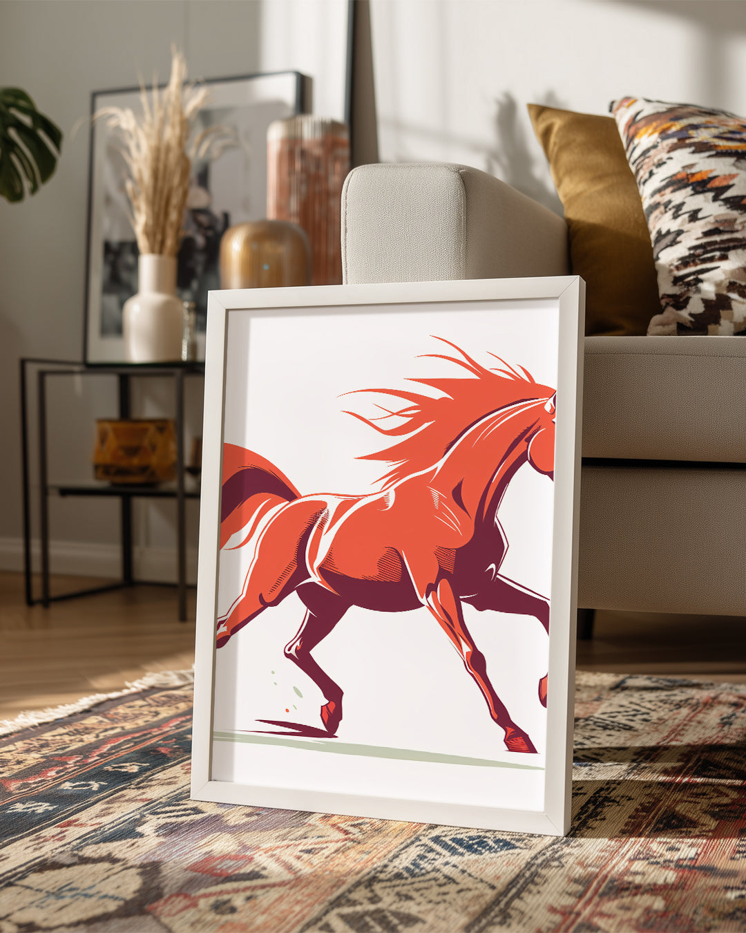 At - Kırmızı Yele Koşuşu Poster Tablosu