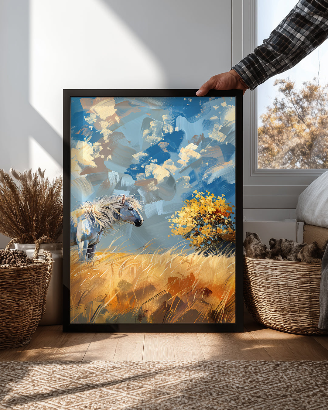At - Sarı Otlakta Duran Poster Tablosu
