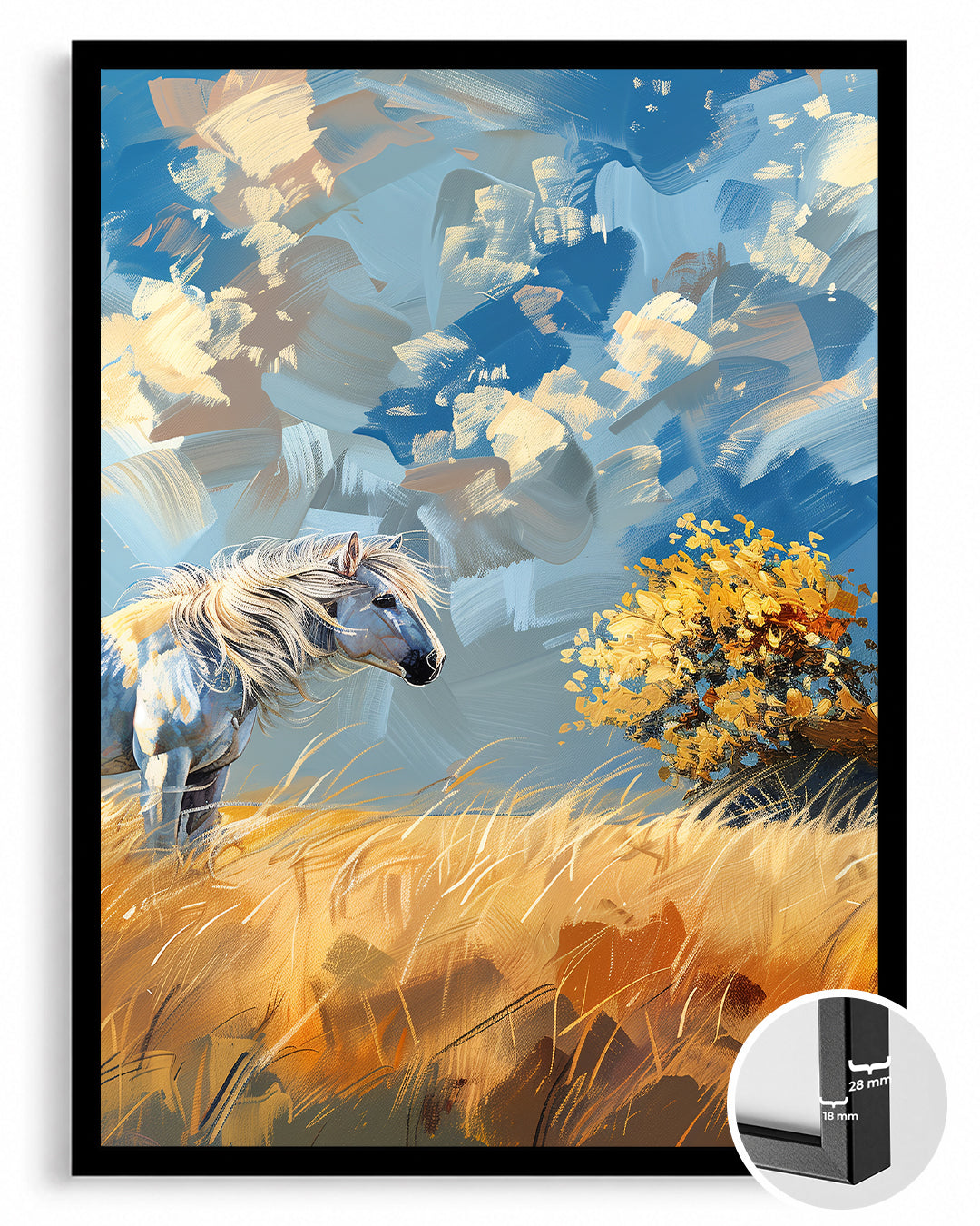 At - Sarı Otlakta Duran Poster Tablosu