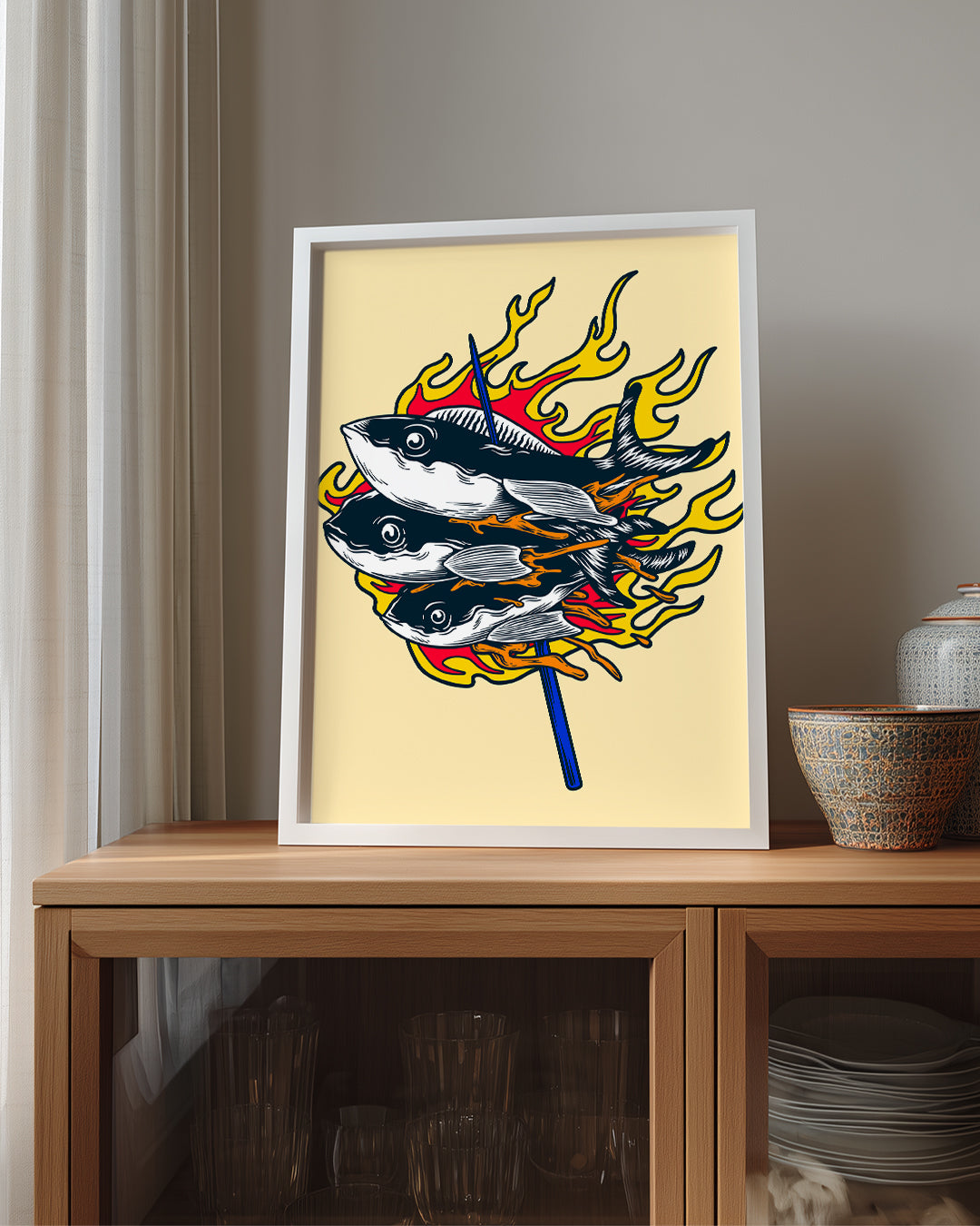 Ateşli Balıklar - Dinamik İllüstrasyon Poster Tablosu