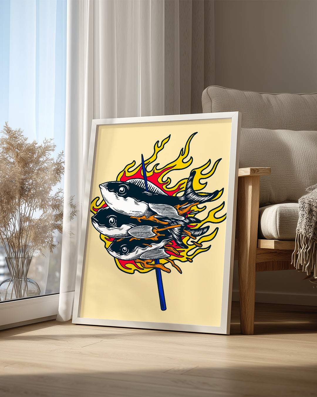 Ateşli Balıklar - Dinamik İllüstrasyon Poster Tablosu