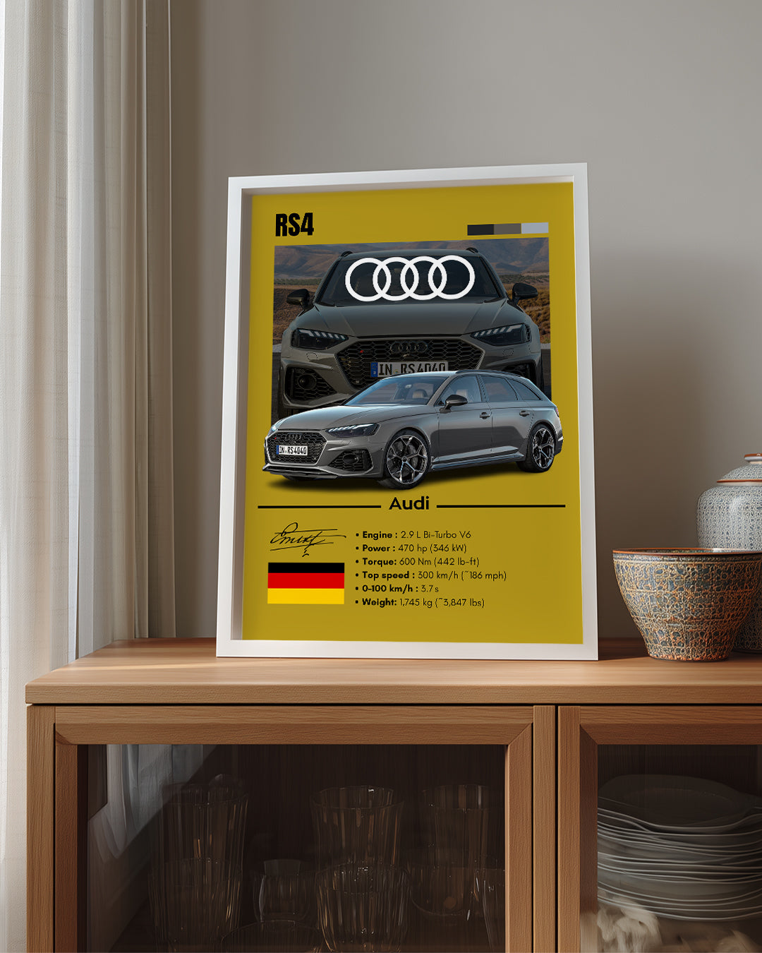 Audi RS4 Poster Tablosu