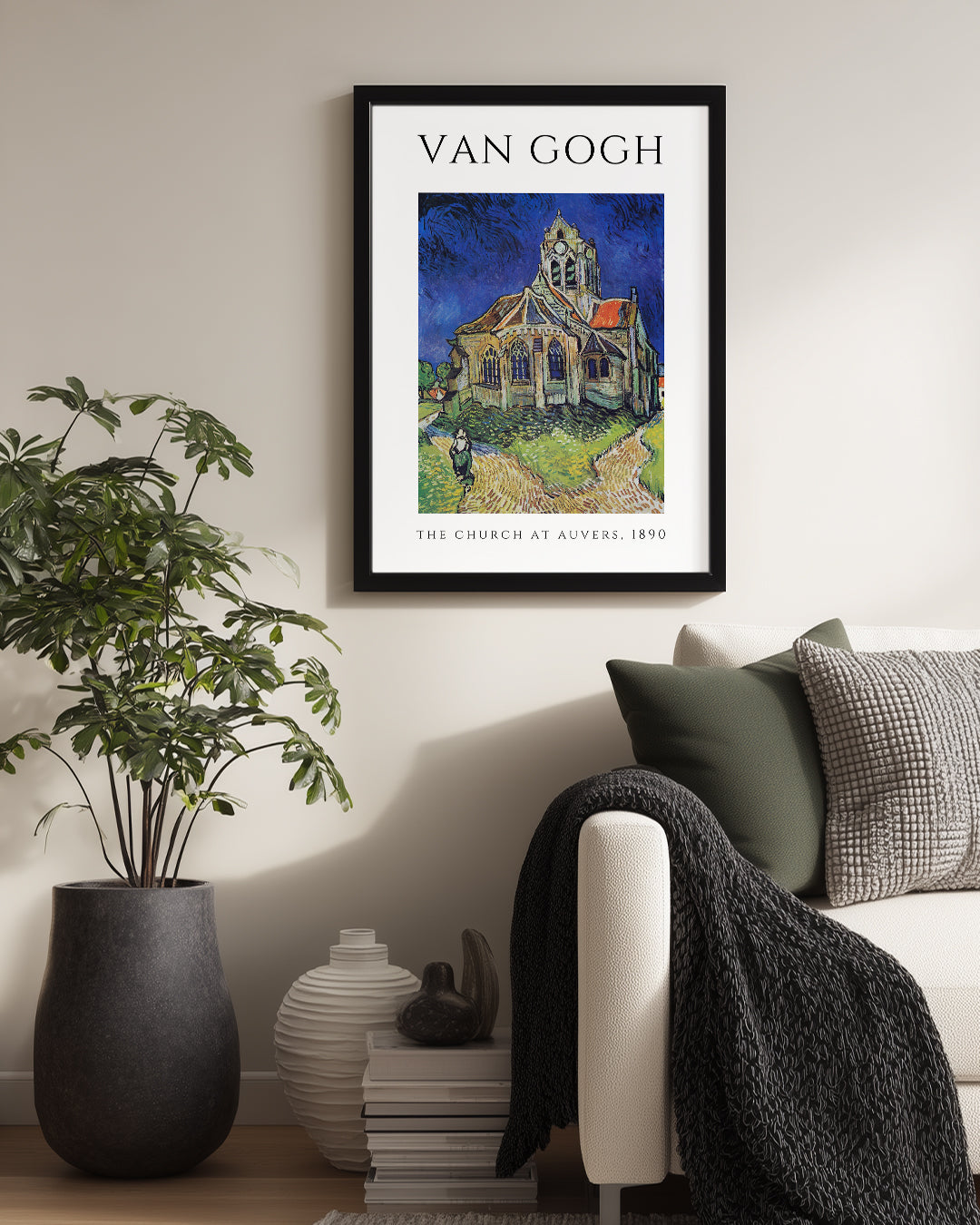 Auversdeki Kilise - Vincent van Gogh - 1890 Poster Tablosu