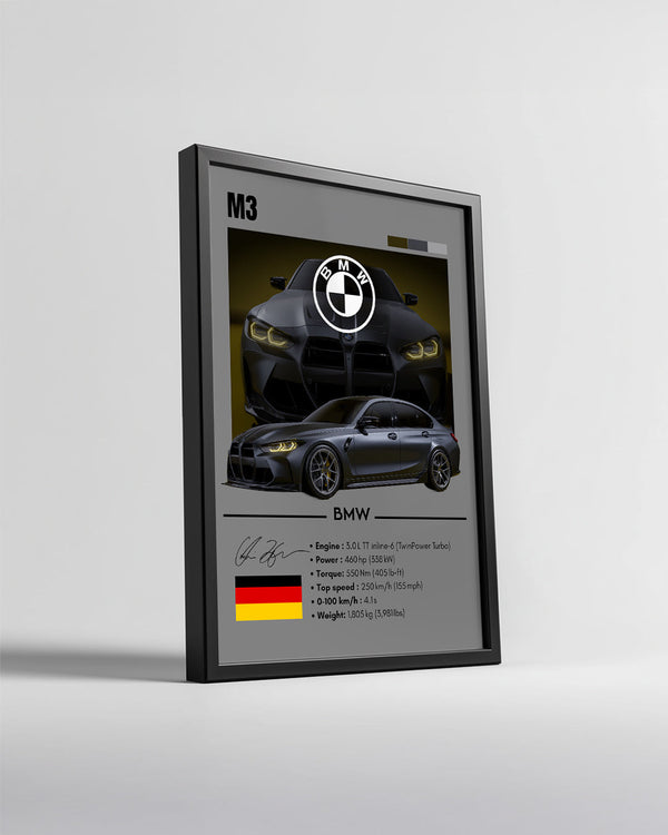 BMW M3 GRİ Poster Tablosu