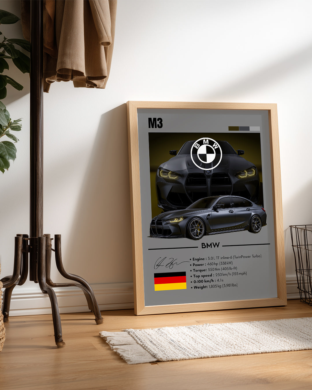 BMW M3 GRİ Poster Tablosu