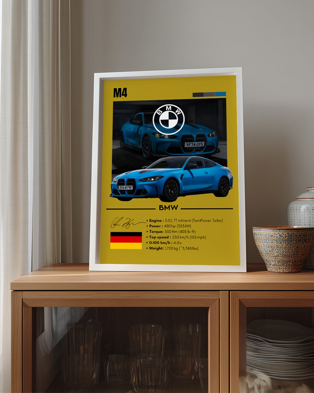 BMW M4 Poster Tablosu