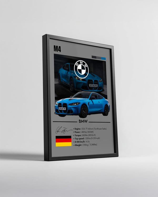 BMW M4 GRİ Poster Tablosu