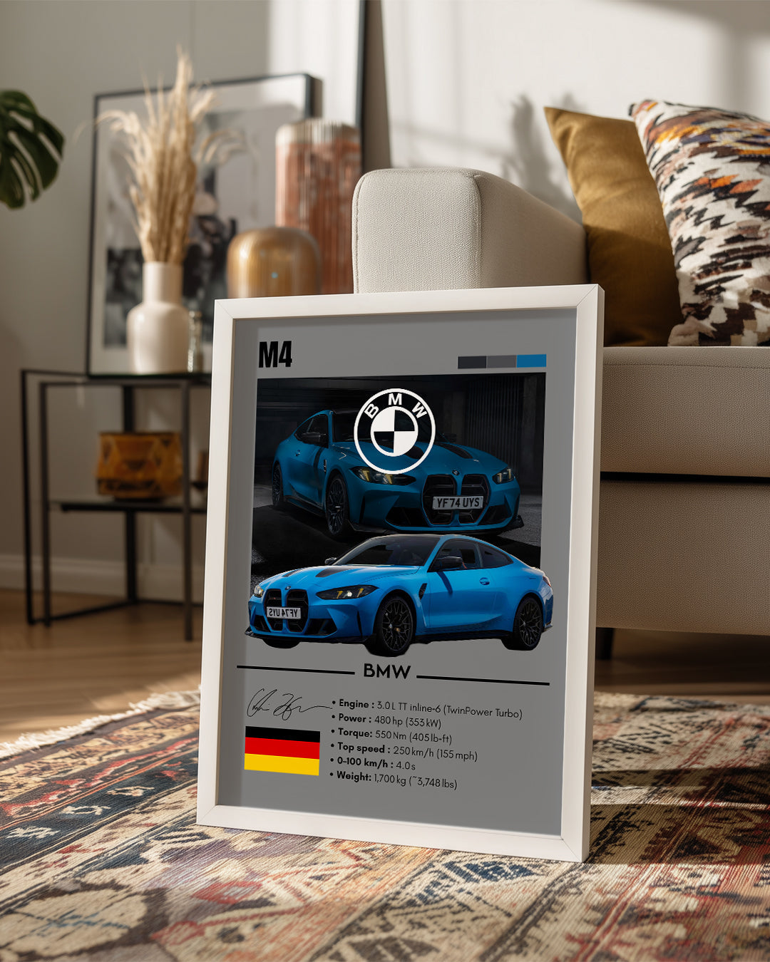 BMW M4 GRİ Poster Tablosu