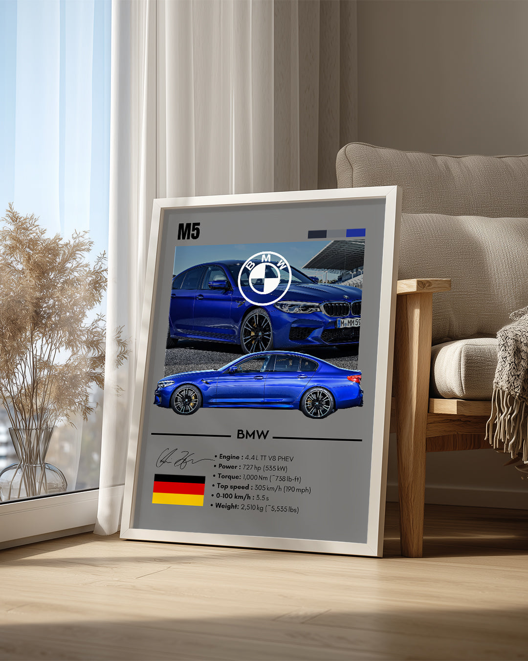 BMW M5 GRİ Poster Tablosu
