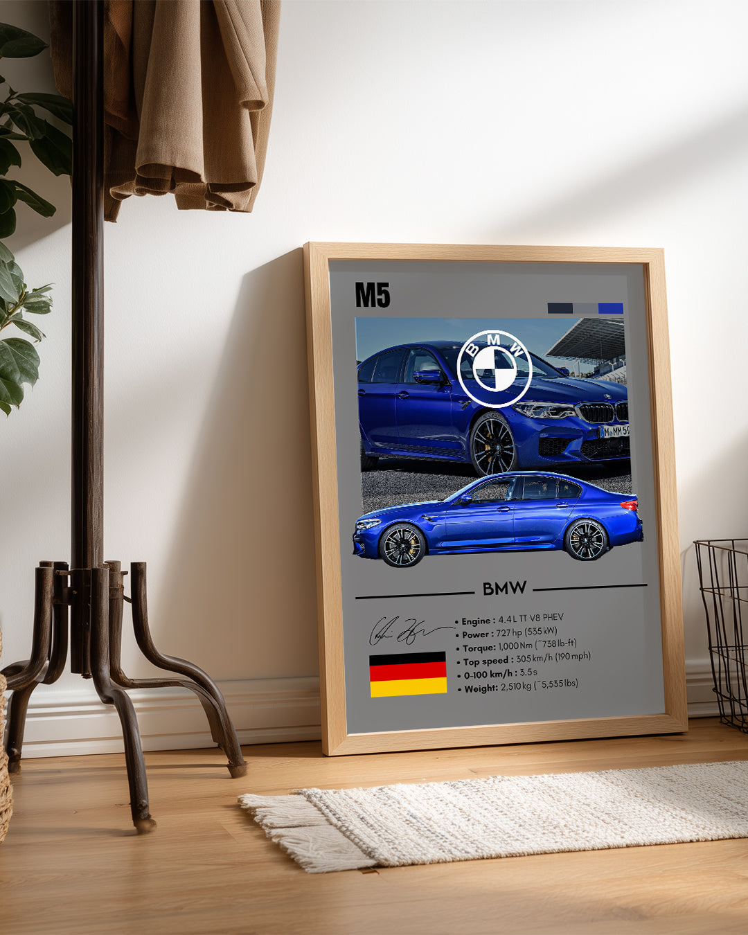 BMW M5 GRİ Poster Tablosu