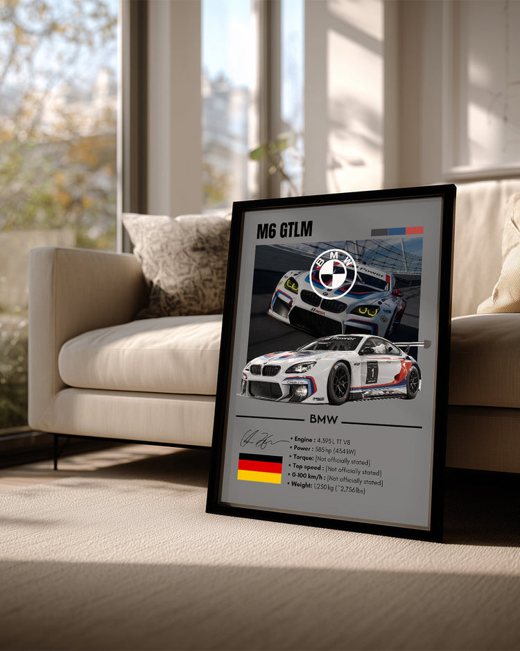 BMW M6 GTLM GRİ Poster Tablosu