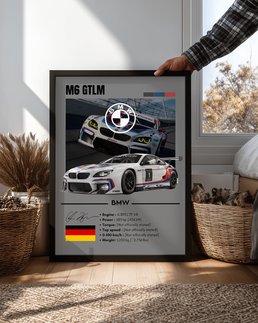 BMW M6 GTLM GRİ Poster Tablosu