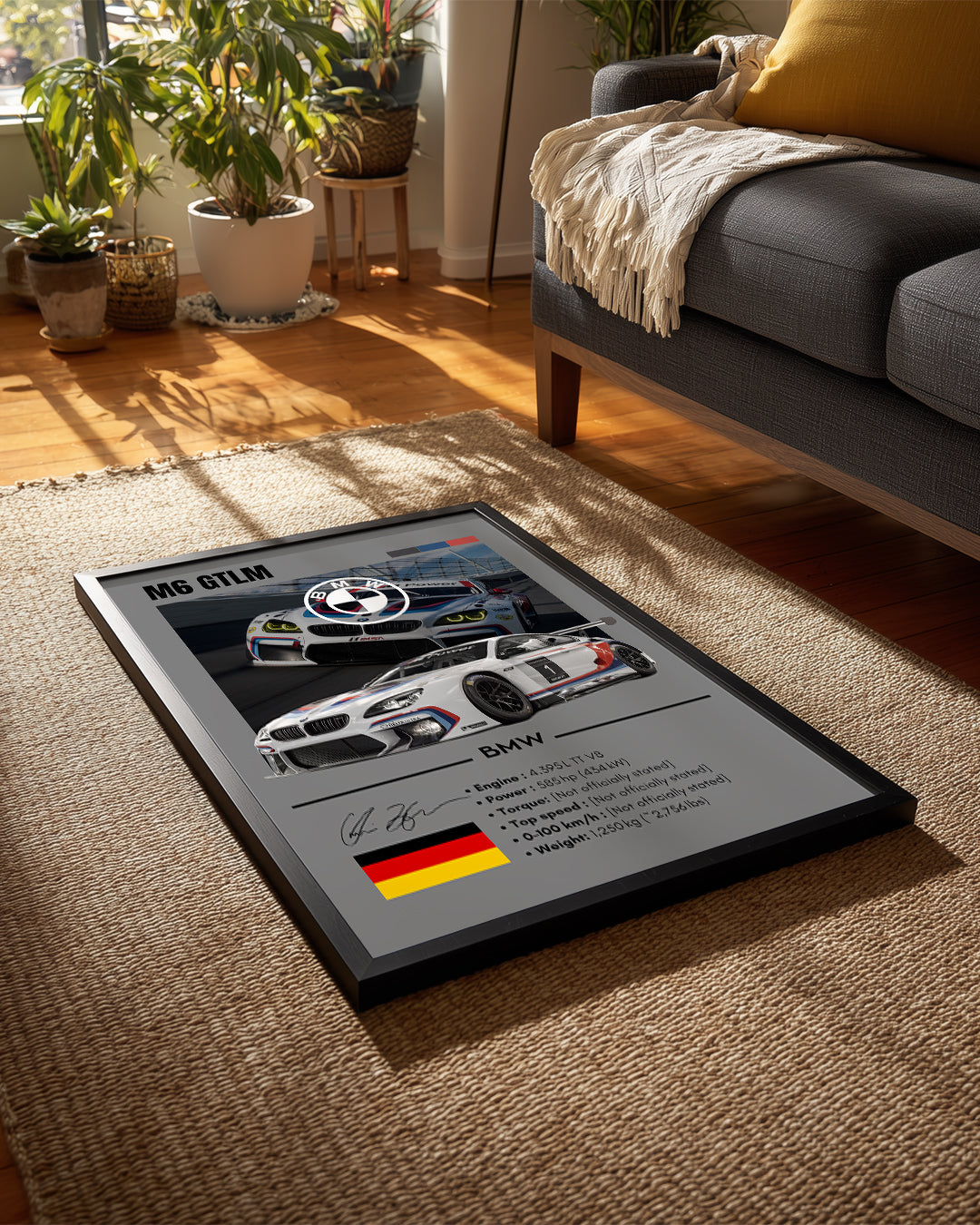 BMW M6 GTLM GRİ Poster Tablosu
