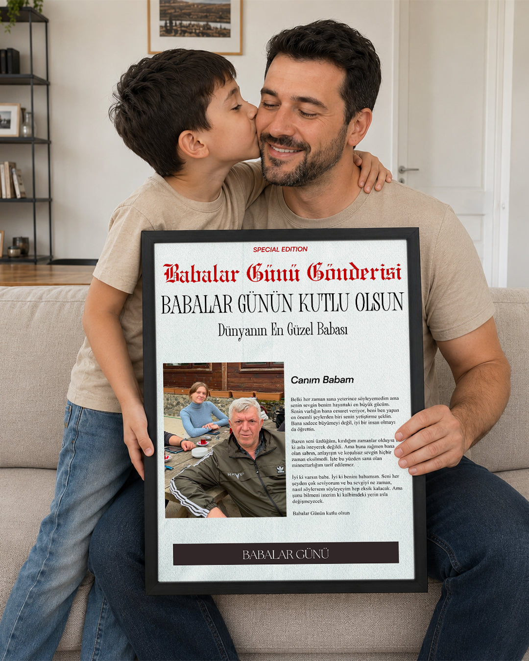 Babalar Günü Gazete Manşet Tasarımlı Poster Tablosu