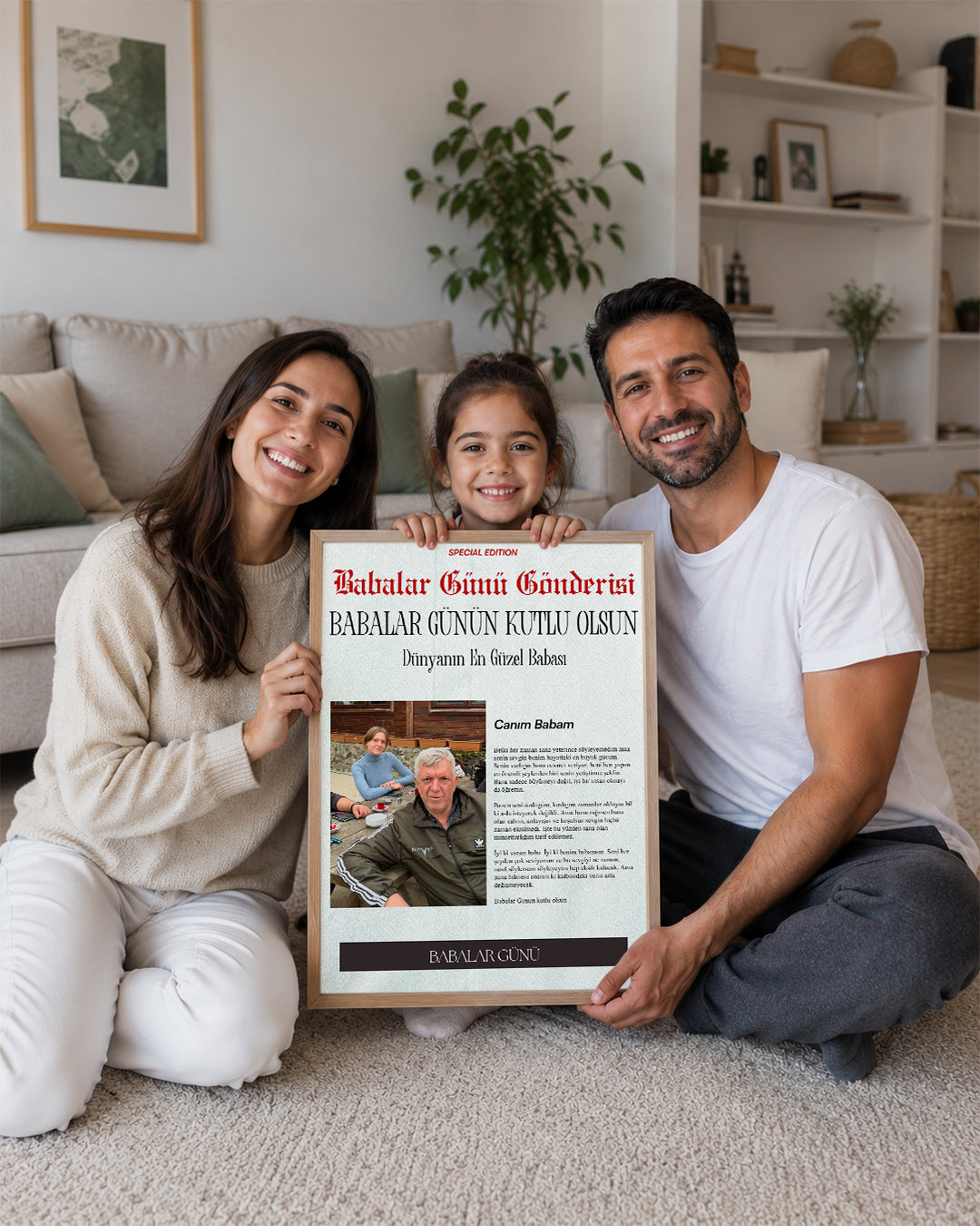 Babalar Günü Gazete Manşet Tasarımlı Poster Tablosu