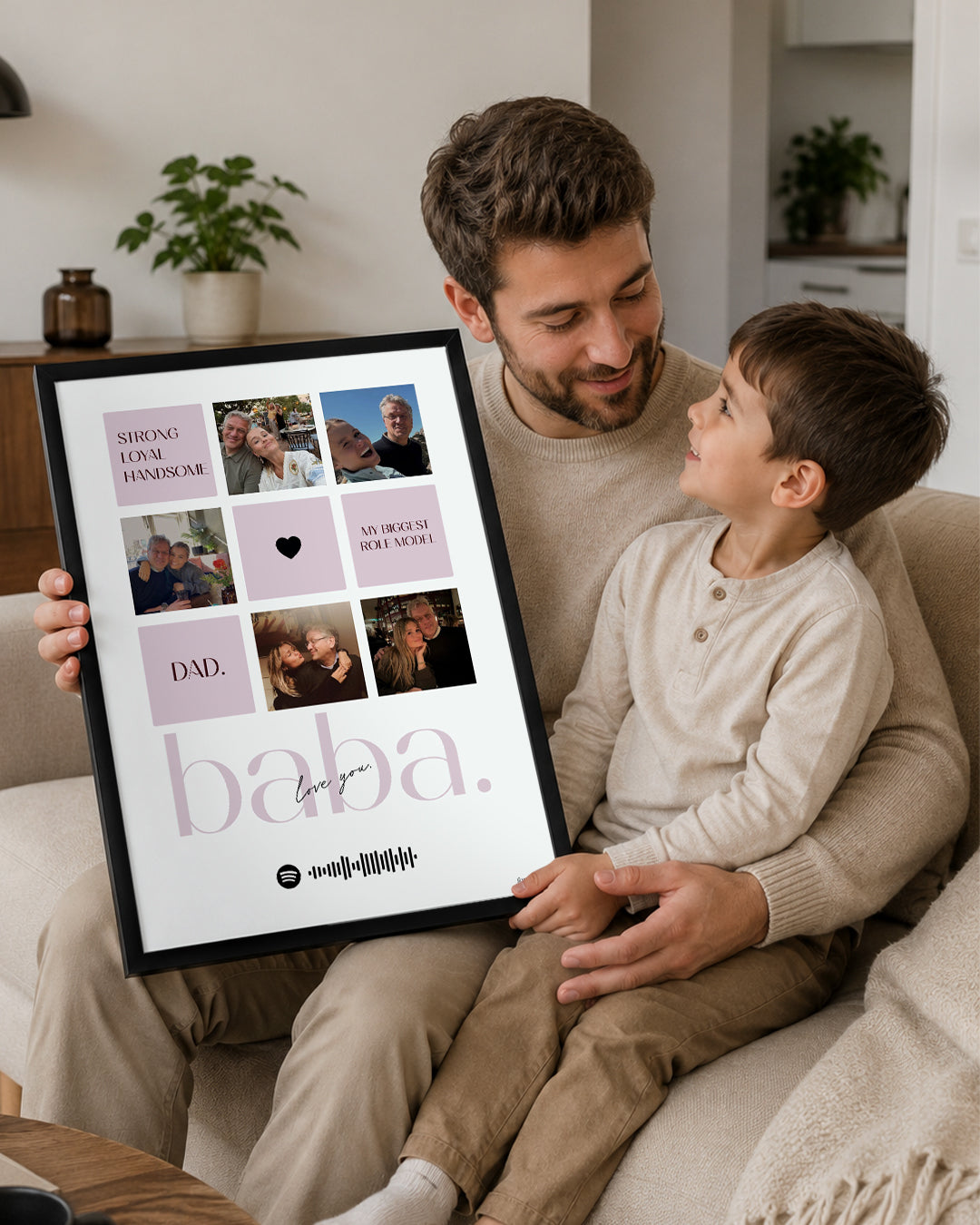 Babalara Özel 5 Fotoğraflı Kolaj Poster Tablo