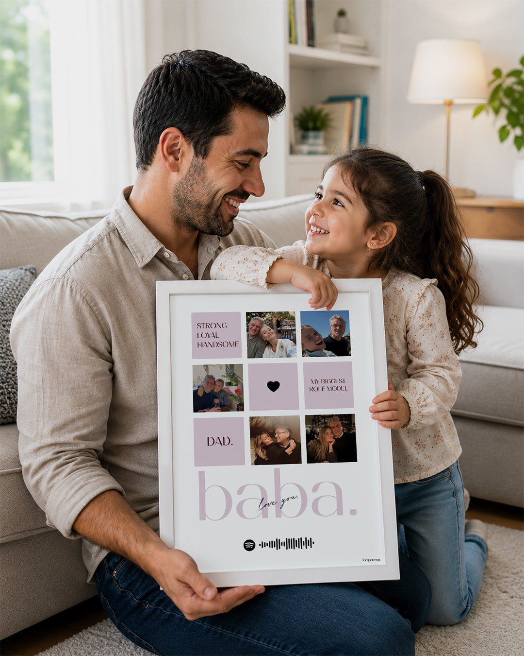 Babalara Özel 5 Fotoğraflı Kolaj Poster Tablo