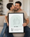 Babalara Özel Line Art Çizim Poster Tablosu