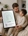 Babalara Özel Line Art Çizim Poster Tablosu